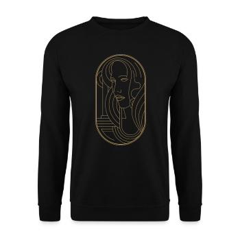 Beauty Artdeco Digital Art Prints - Sammlerstücke - Unisex Pullover - Schwarz - Vorne - Alina (178cm) & Michal (187cm)