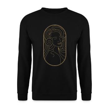 Beauty Artdeco Digital Art Prints - Sammlerstücke - Unisex Pullover - Schwarz - Vorne - Alina (178cm) & Michal (187cm)