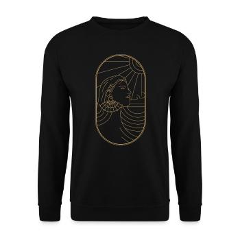Beauty Artdeco Digital Art Prints - Sammlerstücke - Unisex Pullover - Schwarz - Vorne - Alina (178cm) & Michal (187cm)