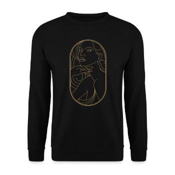 Beauty Artdeco Digital Art Prints - Sammlerstücke - Unisex Pullover - Schwarz - Vorne - Alina (178cm) & Michal (187cm)