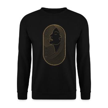 Beauty Artdeco Digital Art Prints - Sammlerstücke - Unisex Pullover - Schwarz - Vorne - Alina (178cm) & Michal (187cm)