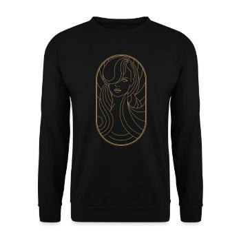 Beauty Artdeco Digital Art Prints - Sammlerstücke - Unisex Pullover - Schwarz - Vorne - Alina (178cm) & Michal (187cm)