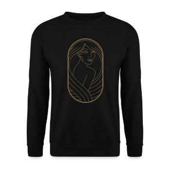 Beauty Artdeco Digital Art Prints - Sammlerstücke - Unisex Pullover - Schwarz - Vorne - Alina (178cm) & Michal (187cm)