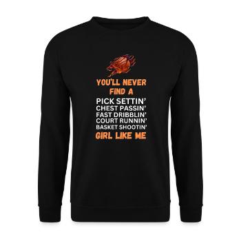 basketball girl - Unisex Sweatshirt - black - Front - Alina (178cm) & Michal (187cm)