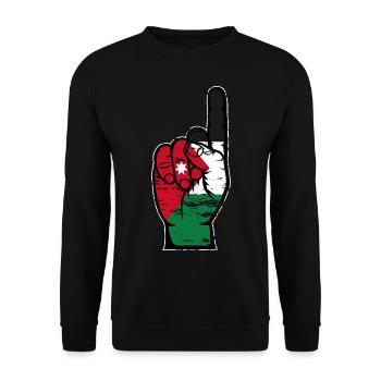Drapeau jordanien numéro 1 utilisé - Sweat-shirt Unisexe - noir - Devant - Alina (178cm) & Michal (187cm)