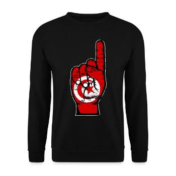 Tunesien Flagge Nummer 1 used - Unisex Pullover - Schwarz - Vorne - Alina (178cm) & Michal (187cm)