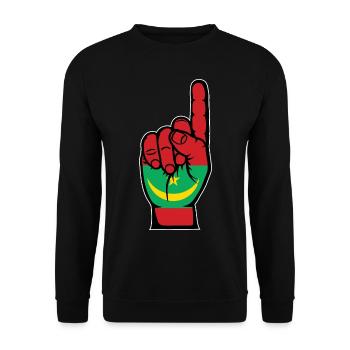 Mauritania Flag Number 1 - Unisex Sweatshirt - black - Front - Alina (178cm) & Michal (187cm)