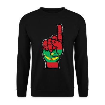 Mauritania flag number 1 used - Unisex Sweatshirt - black - Front - Alina (178cm) & Michal (187cm)