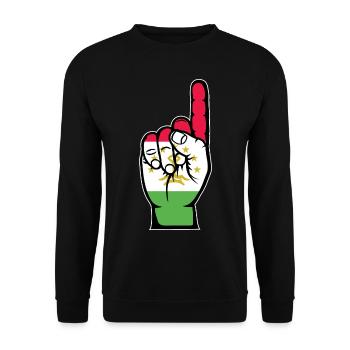 Tajikistan Flag Number 1 - Unisex Sweatshirt - black - Front - Alina (178cm) & Michal (187cm)