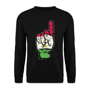 Tajikistan flag number 1 used - Unisex Sweatshirt - black - Front - Alina (178cm) & Michal (187cm)