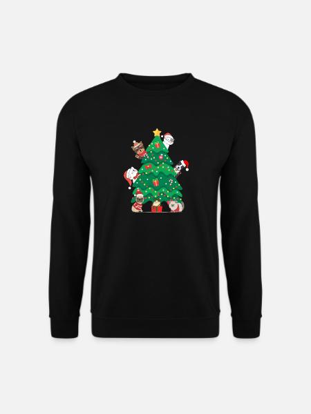 Katzen und Hunde Weihnachten - Unisex Pullover - Schwarz