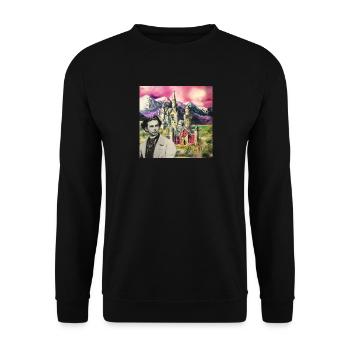 Ludwig und Neuschwanstein - Unisex Pullover - Schwarz - Vorne - Alina (178cm) & Michal (187cm)