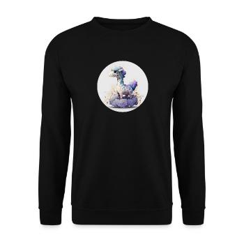 Animal giraffe fantasy and cute - Unisex Sweatshirt - black - Front - Alina (178cm) & Michal (187cm)