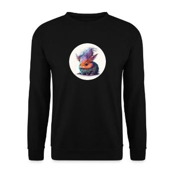 Animal rabbit fantasy and cute - Unisex Sweatshirt - black - Front - Alina (178cm) & Michal (187cm)