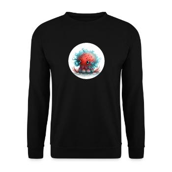 Tier Oktopus fantasy und süß - Unisex Pullover - Schwarz - Vorne - Alina (178cm) & Michal (187cm)