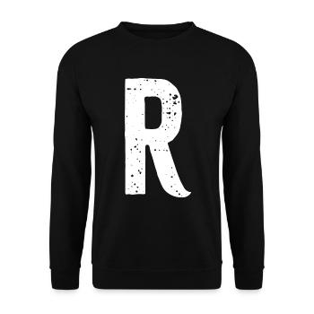 R Letter - Unisex Sweatshirt - black - Front - Alina (178cm) & Michal (187cm)