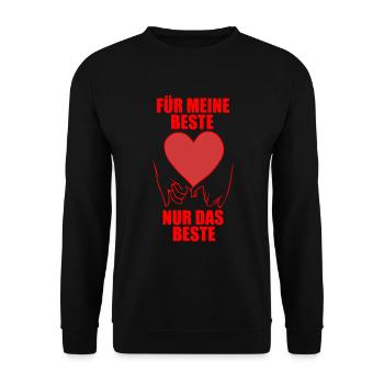 Beste Freundin Spruch Liebe Freundschaft Geschenk - Unisex Pullover - Schwarz - Vorne - Alina (178cm) & Michal (187cm)