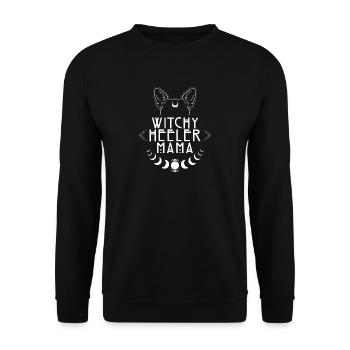 Witchy Heeler Maman Bétail Chien Chiens Sorcière Sorcières - Sweat-shirt Unisexe - noir - Devant - Alina (178cm) & Michal (187cm)