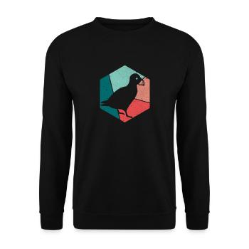 Papageitaucher Puffin Papageientaucher Vintage - Unisex Pullover - Schwarz - Vorne - Alina (178cm) & Michal (187cm)