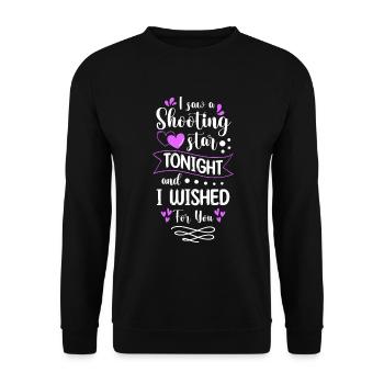 Star Wish Moon Astronaut - Unisex Sweatshirt - black - Front - Alina (178cm) & Michal (187cm)
