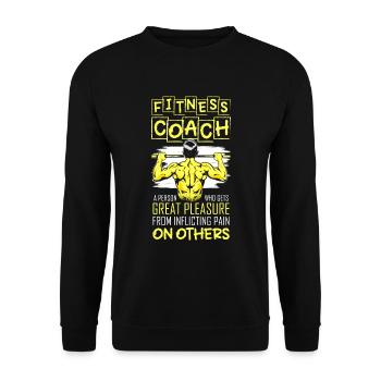 Fitness Trainer Bench Press - Unisex Sweatshirt - black - Front - Alina (178cm) & Michal (187cm)