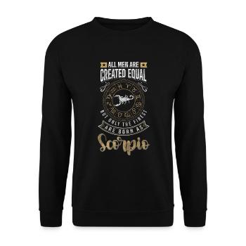 Caractéristiques de l’anniversaire du Scorpion - Sweat-shirt Unisexe - noir - Devant - Alina (178cm) & Michal (187cm)