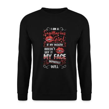 Horoscope Naissance Mois Symbole Constellation - Sweat-shirt Unisexe - noir - Devant - Alina (178cm) & Michal (187cm)