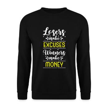 Money Prosperity Dollar Motivation - Unisex Sweatshirt - black - Front - Alina (178cm) & Michal (187cm)