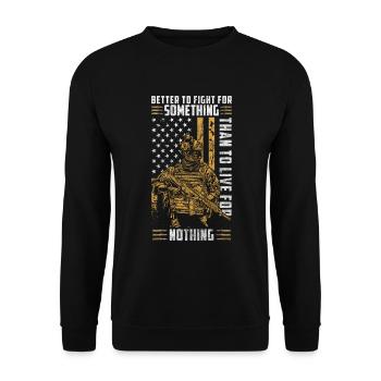 Krieg Land Dog Tag Amerika - Unisex Pullover - Schwarz - Vorne - Alina (178cm) & Michal (187cm)