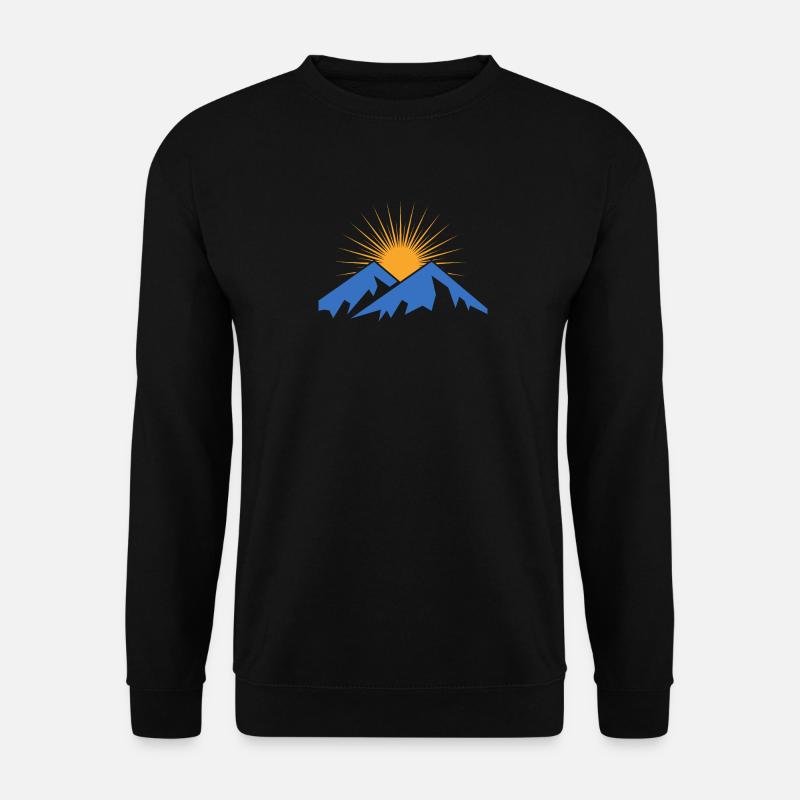 Berge mit Sonne - Unisex Pullover - Schwarz