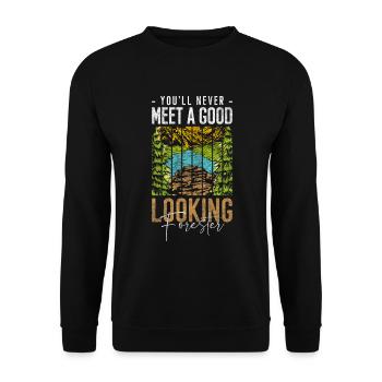 Forester Forest Environmental Protection Chainsaw - Unisex Sweatshirt - black - Front - Alina (178cm) & Michal (187cm)