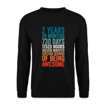 2nd anniversary gift, kids birthday gift, wedding - Unisex Sweatshirt - black - Front - Alina (178cm) & Michal (187cm)