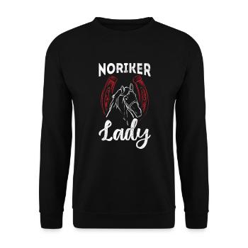 Noriker Lady Reiter Pferde Reiten Noriker - Unisex Pullover - Schwarz - Vorne - Alina (178cm) & Michal (187cm)