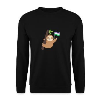 Queer Genderqueer Sloth Tropical Animal LGBT - Unisex Sweatshirt - black - Front - Alina (178cm) & Michal (187cm)