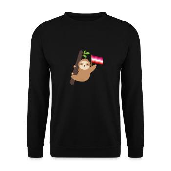 Gay Pride Lesbian Sloth Tropical Animal LGBT - Unisex Sweatshirt - black - Front - Alina (178cm) & Michal (187cm)