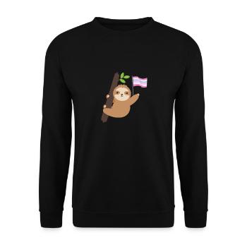 Queer Intersexual Sloth Tropical Animal LGBT - Unisex Sweatshirt - black - Front - Alina (178cm) & Michal (187cm)