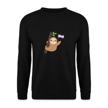 Ace Pride Paresseux asexuel Animal tropical LGBT - Sweat-shirt Unisexe - noir - Devant - Alina (178cm) & Michal (187cm)