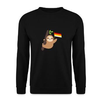 Queer Lithsexual Sloth Tropical Animal LGBT - Unisex Sweatshirt - black - Front - Alina (178cm) & Michal (187cm)