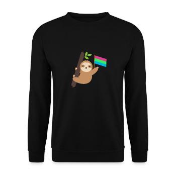 Gay Pride Polysexual Sloth Tropical Animal LGBT - Sweat-shirt Unisexe - noir - Devant - Alina (178cm) & Michal (187cm)