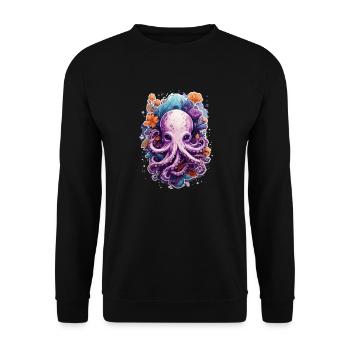Süsser Tintenfisch - Unisex Pullover - Schwarz - Vorne - Alina (178cm) & Michal (187cm)