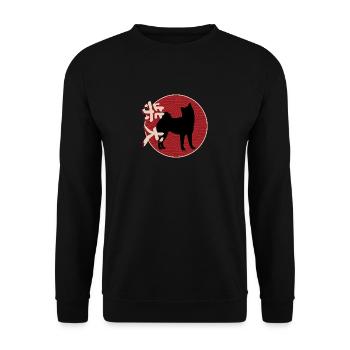 Japanese Shiba Inu - Unisex Sweatshirt - black - Front - Alina (178cm) & Michal (187cm)
