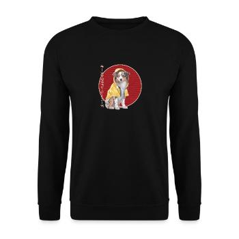 Japanese Australian Shepherd Raincoat - Unisex Sweatshirt - black - Front - Alina (178cm) & Michal (187cm)