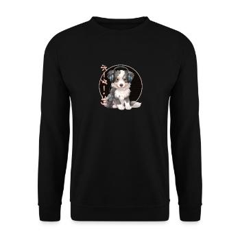 Japanese Music Puppy Dog - Unisex Sweatshirt - black - Front - Alina (178cm) & Michal (187cm)