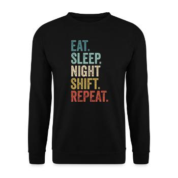 Mangez Dormez Équipe de nuit Travailleur de quart de nuit - Sweat-shirt Unisexe - noir - Devant - Alina (178cm) & Michal (187cm)