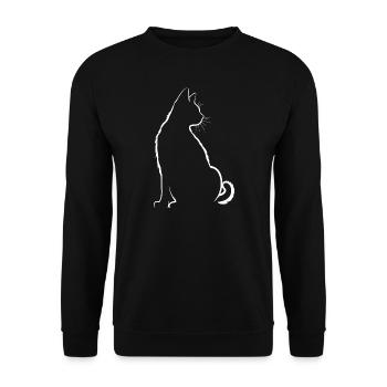 cat, cat motif, cute, gift, gift ideas - Unisex Sweatshirt - black - Front - Alina (178cm) & Michal (187cm)