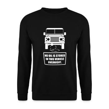 No oil is stored in this venicle overnight - Landy - Sweat-shirt Unisexe - noir - Devant - Alina (178cm) & Michal (187cm)