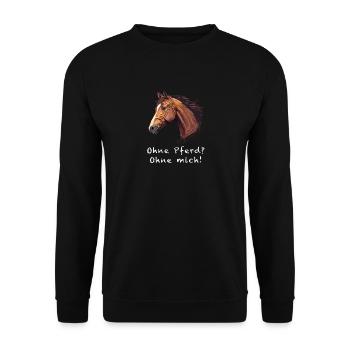 OHNE PFERD OHNE MICH - Unisex Pullover - Schwarz - Vorne - Alina (178cm) & Michal (187cm)