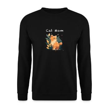 CAT MOM - Sweat-shirt Unisexe - noir - Devant - Alina (178cm) & Michal (187cm)