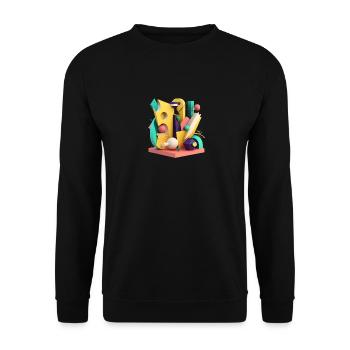 .3D - Unisex Sweatshirt - black - Front - Alina (178cm) & Michal (187cm)