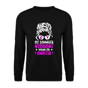 Ma gymnaste préférée m’appelle Tante Gymnastique - Sweat-shirt Unisexe - noir - Devant - Alina (178cm) & Michal (187cm)